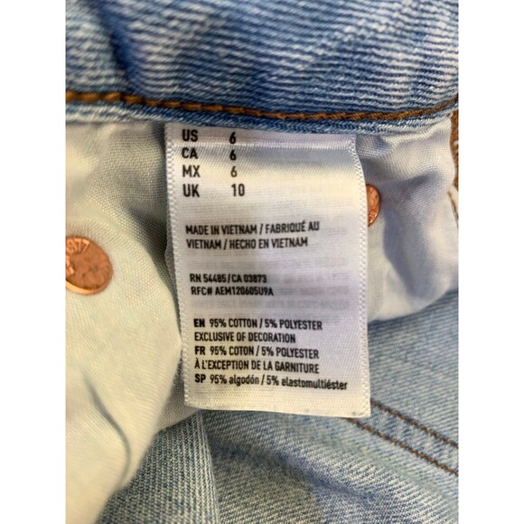 American Eagle Hi-Rise Festival Denim Miniskirt Light Wash Distressed - 6 - EUC - Picture 6 of 11